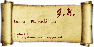 Geher Manuéla névjegykártya
